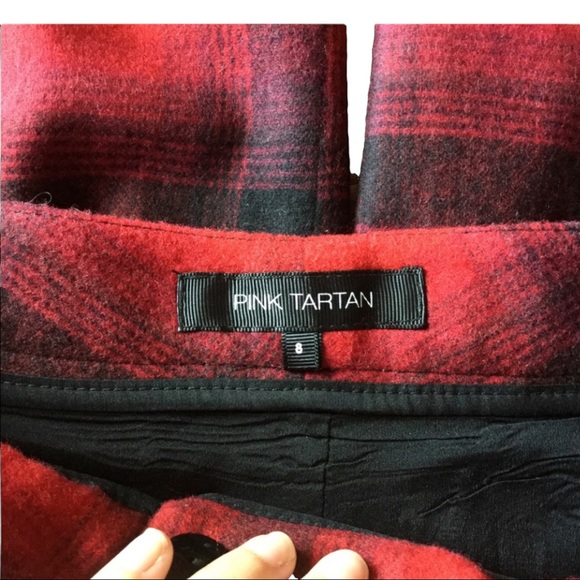 PINK TARTAN Buffalo Plaid Wool Pants - High Waist - Size 8 - Picture 5 of 5